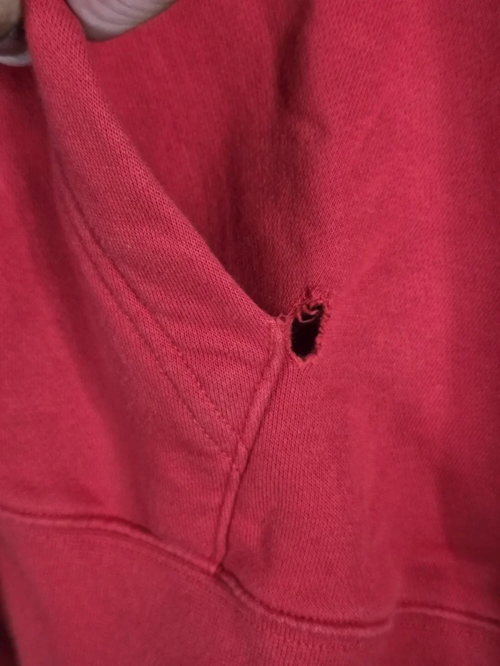 Nike Hoodie Mens 3XL Tall Red Pullover Fleece Sweatshirt Logo Stains BV2654-657